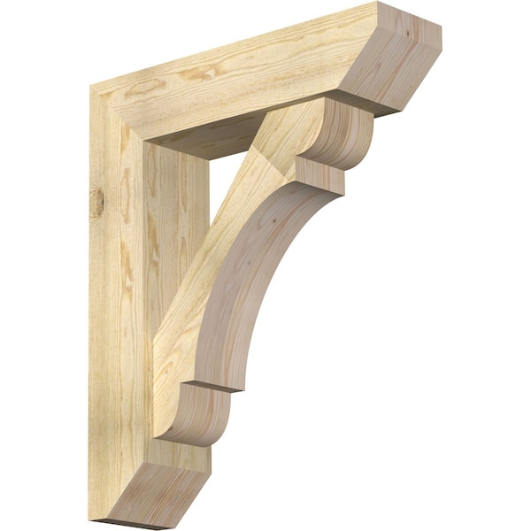 Ekena Millwork Olympic Slat Rough Sawn Bracket w/ Offset Brace, Douglas Fir, 8"W x 30"D x 36"H BKT0806X30X36OLY06RDF - main